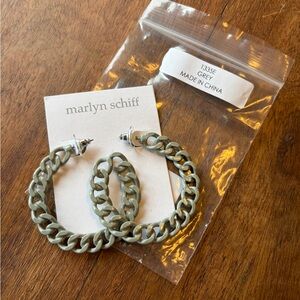 Marlyn Schiff Silver Chain Hoop Earrings